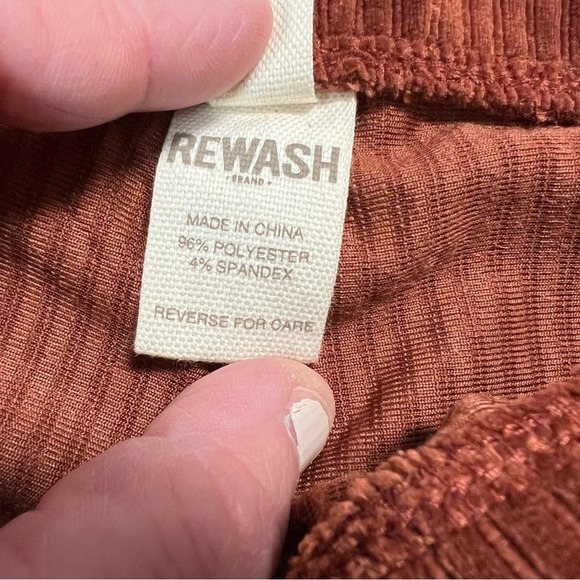 🆕 Rewash Rust ribbed velvet crops SZ XL - Picture 6 of 7
